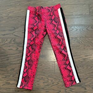 PAM & GELA Pink Snake Print Track Pants - Scuba Material  Size Small